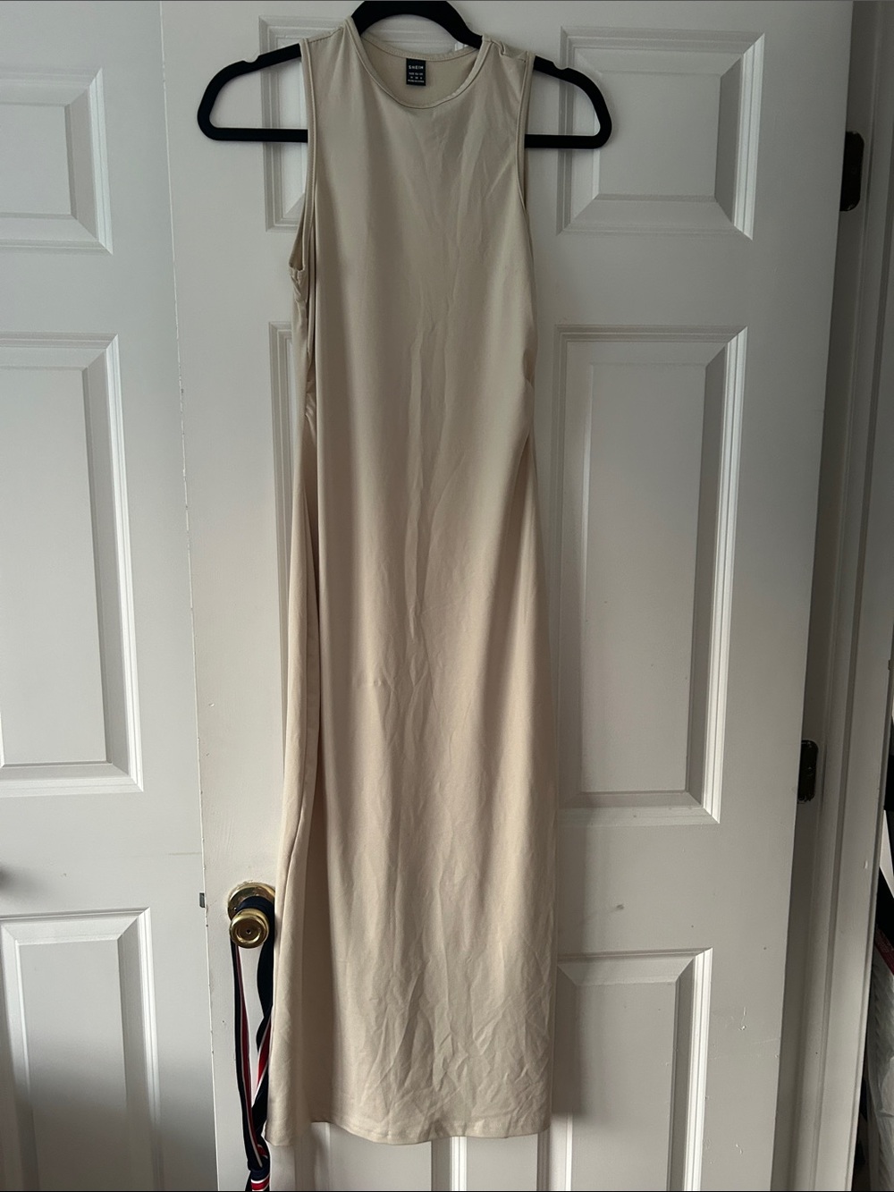 SHEIN Cream Sleeveless Midi Dress